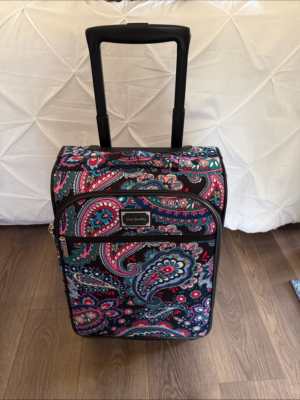 Vera Bradley Paisley Carry-On in Teal, Pink & Navy